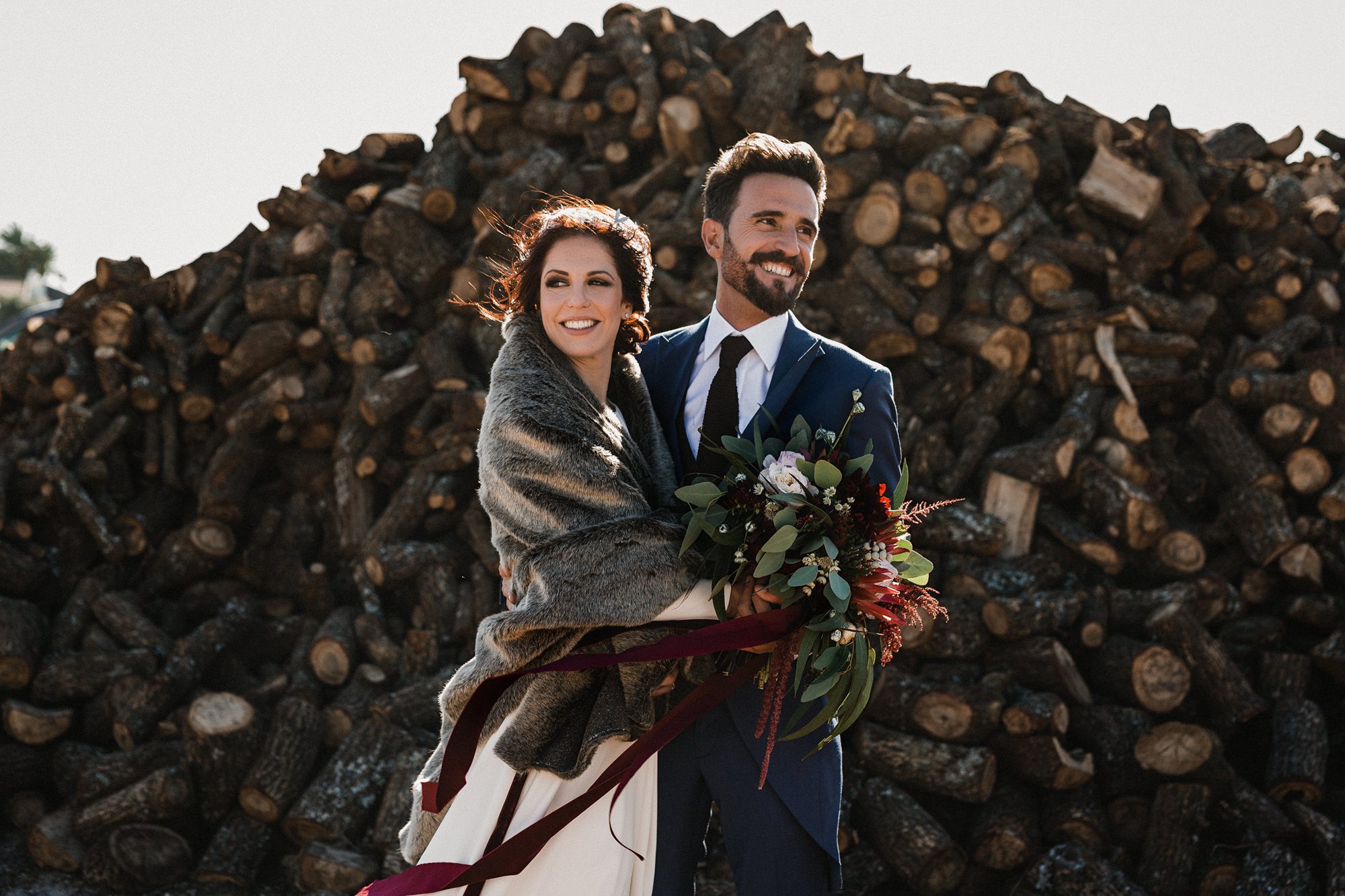 Foto de una sesión de pareja después de la ceremonia